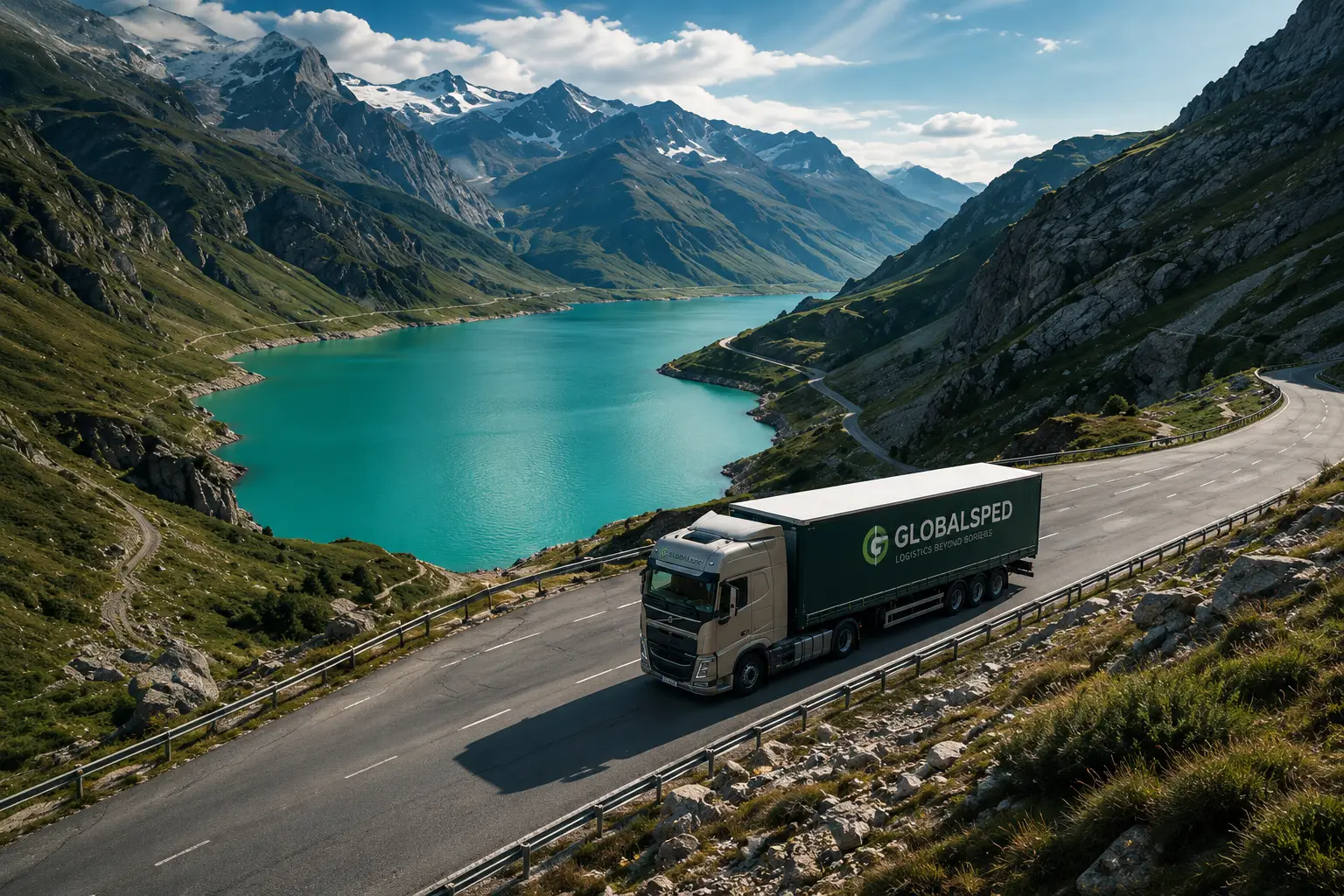 Projektlogistik mit Containerumschlag und LKW